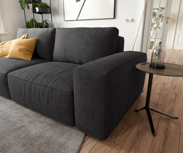 Veľká pohovka Lanzo L 250x105 cm z mikrovlákna čierna - Image 5