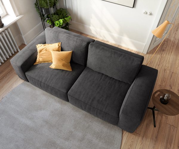 Veľká pohovka Lanzo L 250x105 cm z mikrovlákna čierna - Image 4