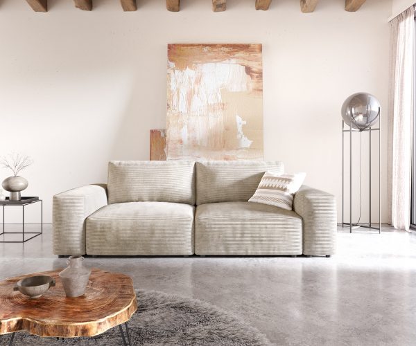 Veľká pohovka Lanzo D 250x105 cm manšestrová béžová - Image 2
