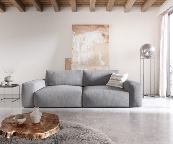 Veľká pohovka Lanzo XL 270x125 cm z mikrovlákna sivá - Image 2