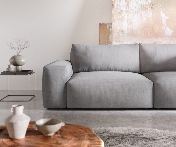 Veľká pohovka Lanzo XL 270x125 cm z mikrovlákna sivá - Image 5