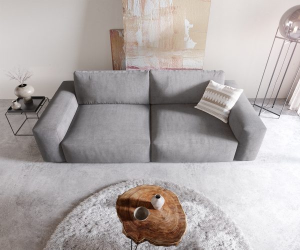 Veľká pohovka Lanzo XL 270x125 cm z mikrovlákna sivá - Image 4