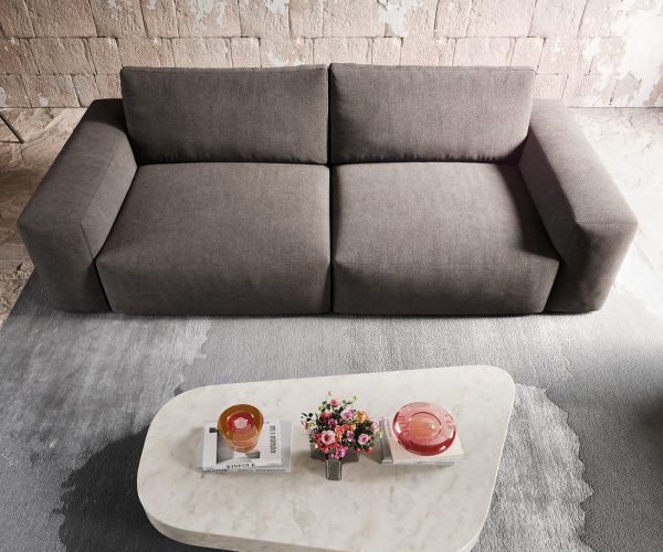 Veľká pohovka Lanzo XL 270x125 cm z mikrovlákna khaki hnedá - Image 5