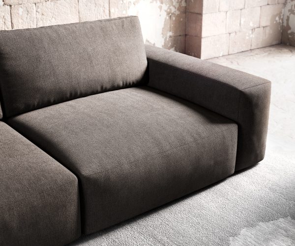 Veľká pohovka Lanzo XL 270x125 cm z mikrovlákna khaki hnedá - Image 6