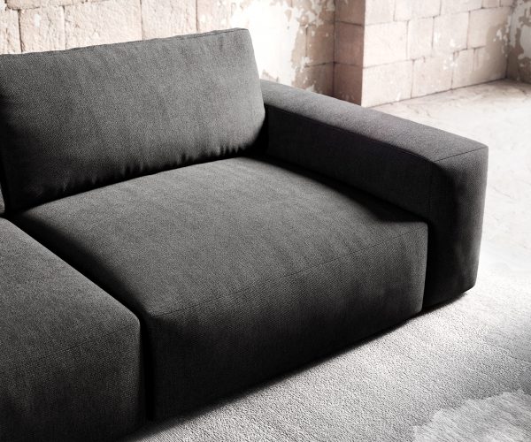 Veľká pohovka Lanzo XL 270x125 cm z mikrovlákna čierna - Image 5