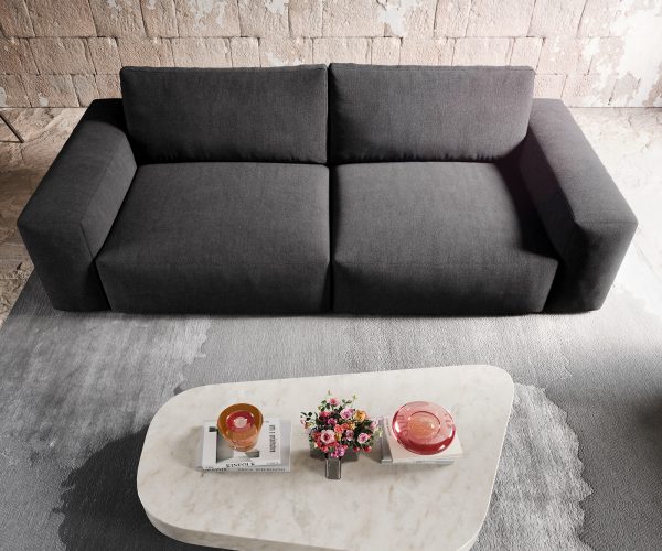 Veľká pohovka Lanzo XL 270x125 cm z mikrovlákna čierna - Image 6