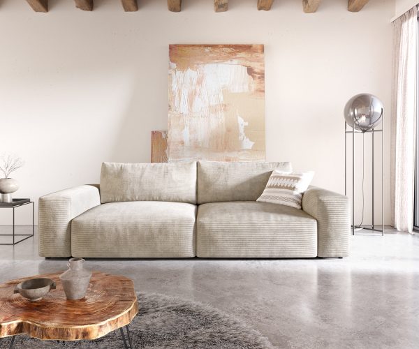Veľká pohovka Lanzo XL 270x125 cm manšestrová béžová - Image 2