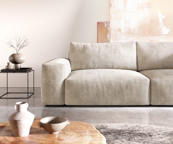 Veľká pohovka Lanzo XL 270x125 cm manšestrová béžová - Image 5