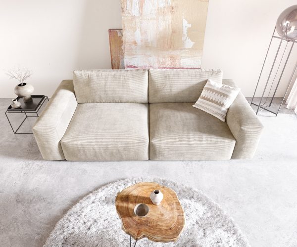 Veľká pohovka Lanzo XL 270x125 cm manšestrová béžová - Image 4