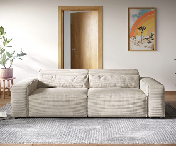 Veľká pohovka Sirpio XL 270x125 cm manšestrová béžová - Image 2