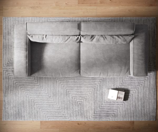 Veľká pohovka Sirpio XL 270x125 cm manšestrová strieborná sivá - Image 6