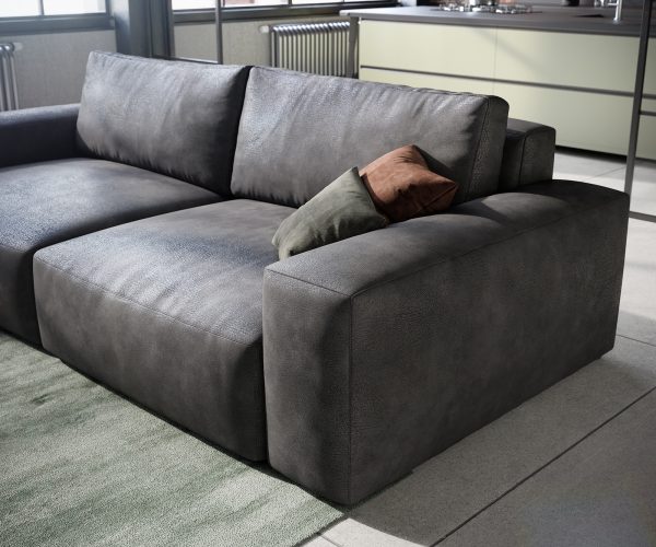 Veľká pohovka Lanzo L 250x105 cm koženka antracit - Image 5