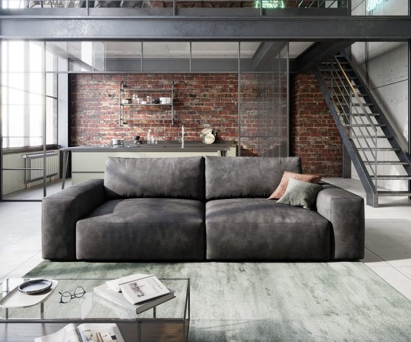 Veľká pohovka Lanzo L 250x105 cm koženka antracit - Image 2