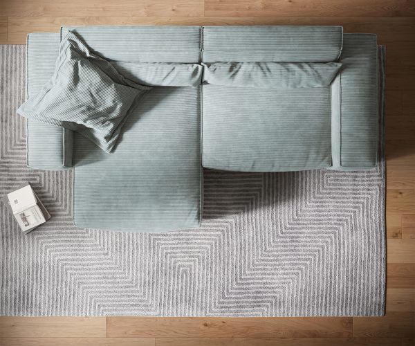 Rohová sedačka Sirpio XL 270x175 cm manšestrová pastelová modrá variabilné ležadlo - Image 6