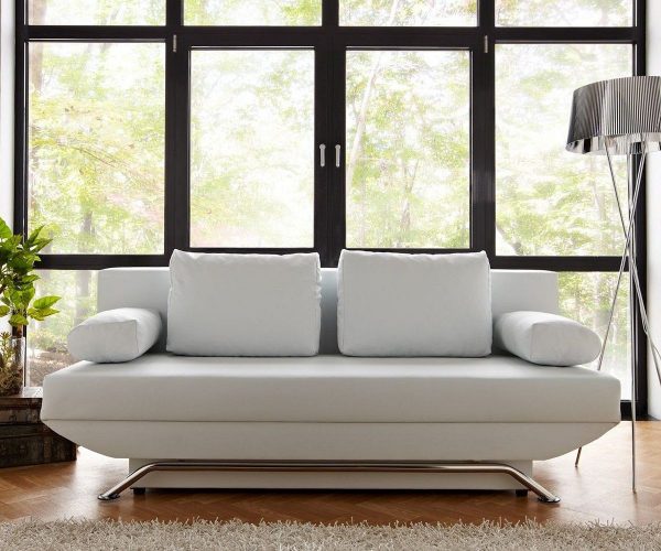 Rozkládací pohovka Cady 200x90 cm bílá s možností rozkladu