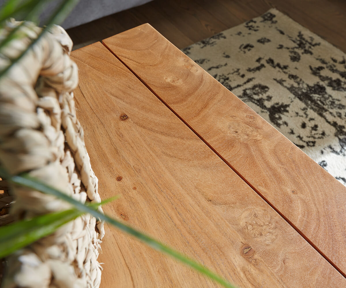 Konferenčný stolík Indra 80x80 cm prírodná akácia s policou - Image 5