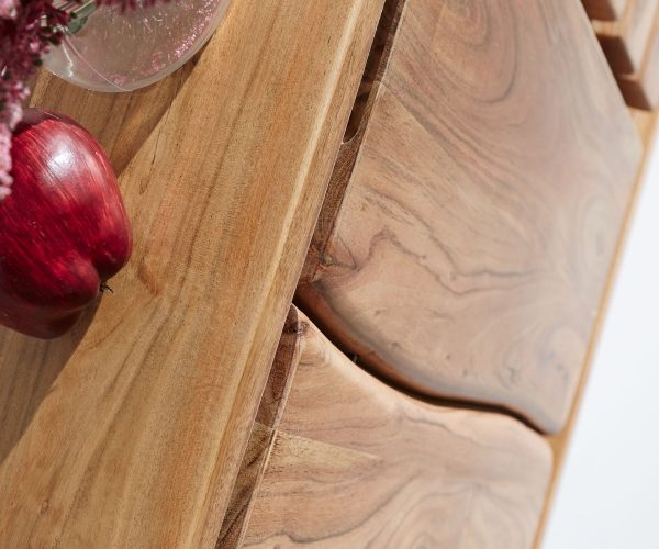 Komoda Live Edge 170 cm akácia prírodná 3 zásuvky 4 dvierka - Image 6