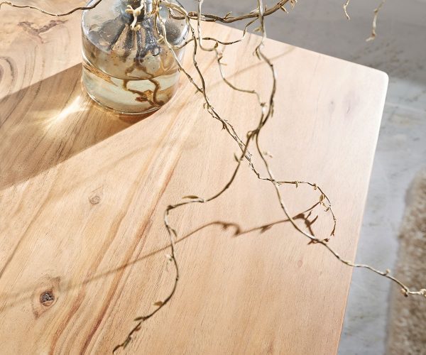 TV stolík Live Edge 146 cm akácia prírodná 3 zásuvky 1 priehradka - Image 4