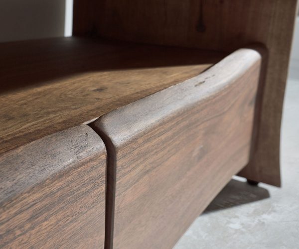 TV stolík Live Edge 190 cm akáciová hnedá 4 zásuvky 2 priehradky - Image 3