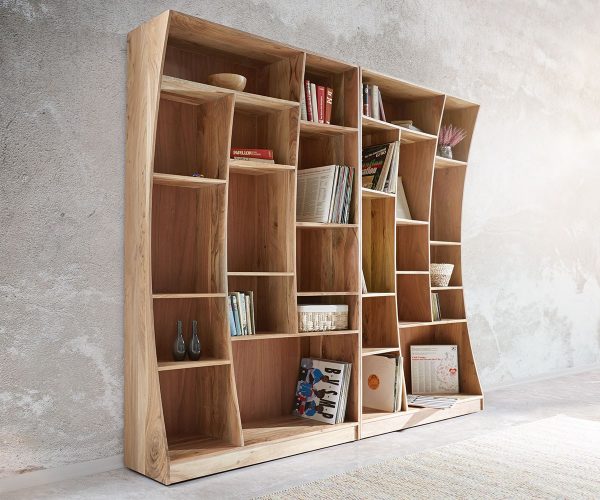 Knižnica Live Edge 120 cm prírodná akácia ľavá - Image 3