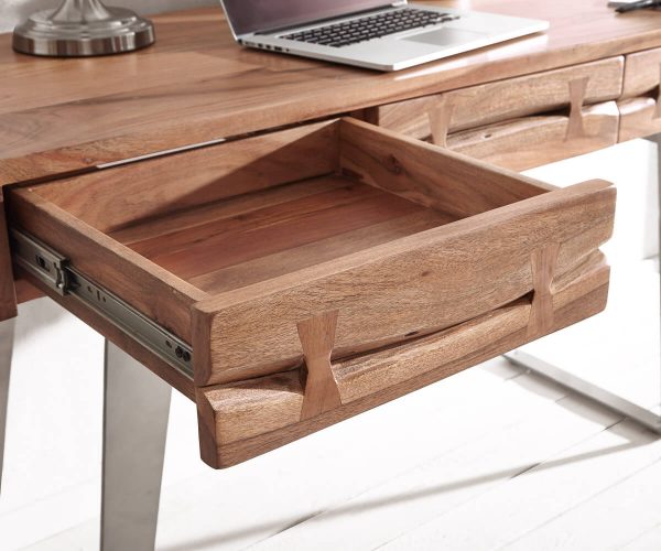 Písací stôl Live-Edge 137 cm Akácia Prírodná hrana stromu - Image 2