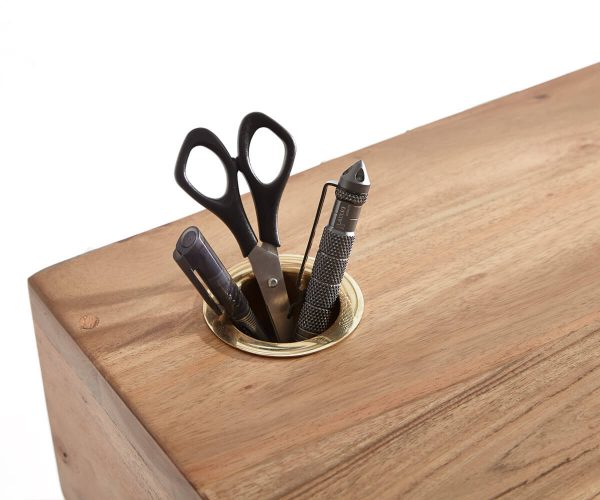 Písací stôl Live-Edge 137 cm Akácia Prírodná hrana stromu - Image 4