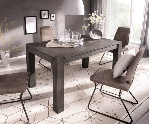 Jedálenský stôl Indra 140/240x90 cm platina akácia rozkladací - Image 3