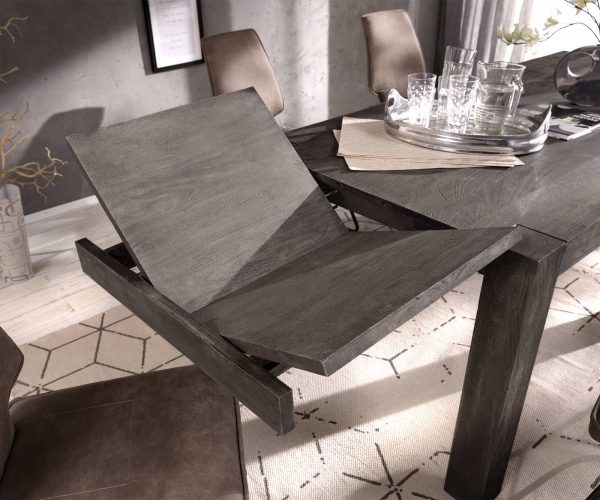 Jedálenský stôl Indra 140/240x90 cm platina akácia rozkladací - Image 5