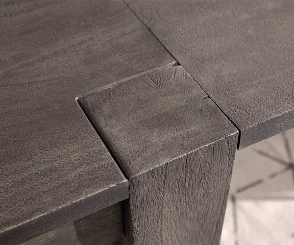 Jedálenský stôl Indra 140/240x90 cm platina akácia rozkladací - Image 7