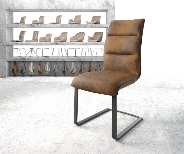 Houpací židle Xantus-Flex Brown Antique Cantilever Flat Black