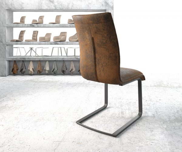 Houpací židle Xantus-Flex Brown Antique Cantilever Flat Black - Image 3