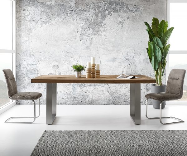 Jedálenský stôl Classic-Edge 200x100x77 cm rybia kosť z exotického dreva