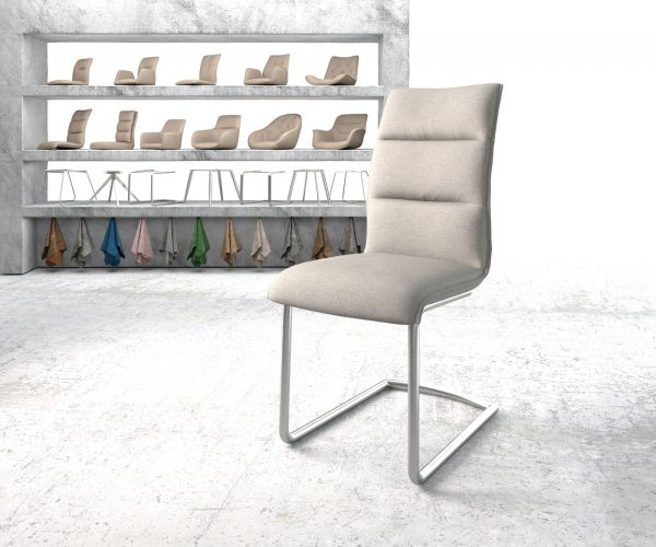 Houpací židle Xantus-Flex Stripes Light Grey Cantilever Round z nerezové oceli