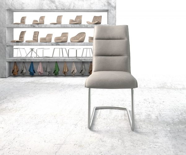 Houpací židle Xantus-Flex Stripes Light Grey Cantilever Round z nerezové oceli - Image 2