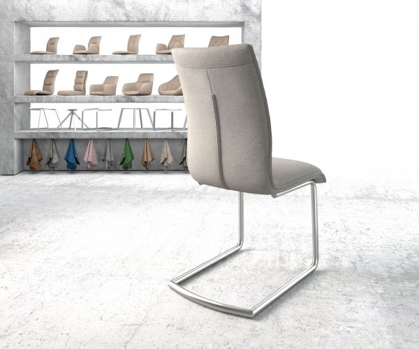 Houpací židle Xantus-Flex Stripes Light Grey Cantilever Round z nerezové oceli - Image 3