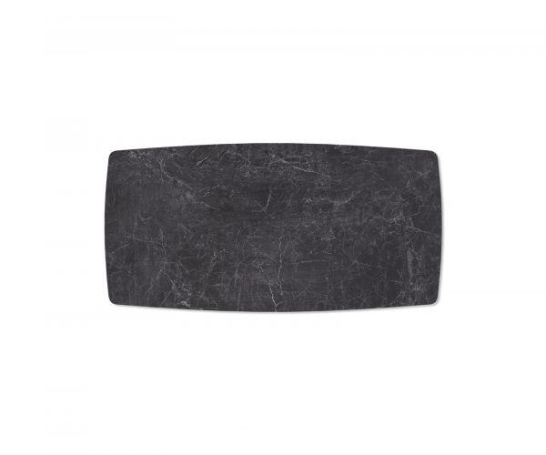 Jedálenský stôl Hrana zaoblená 200x100cm Laminam® Ceramics sivá podnož v tvare písmena V čierna - Image 4