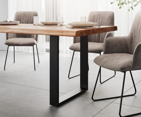 Jedálenský stôl Edge 260x100 XL akácia prírodný kov čierny - Image 6