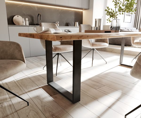 Jedálenský stôl Edge 260x100 akácia prírodný kov čierny - Image 6