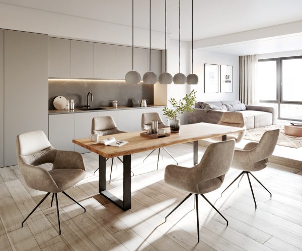 Jedálenský stôl Edge 260x100 akácia prírodný kov čierny - Image 7