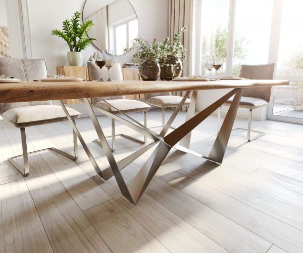 Jedálenský stôl Edge 260x100 akácia prírodná plochá oceľová podnož - Image 5