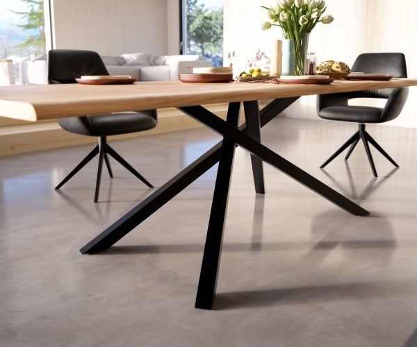 Jedálenský stôl Edge 260x100 akácia prírodná krížová podnož čierna - Image 5
