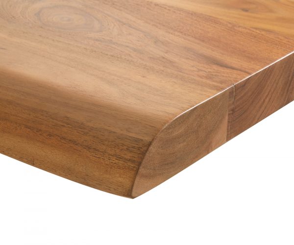 Jedálenský stôl Edge 260x100 prírodná agátová podnož v tvare V plochá oceľ čierna - Image 5