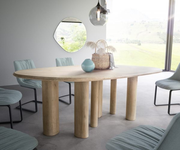 Jedálenský stôl Widoa 200x120 cm mango biely svetlý