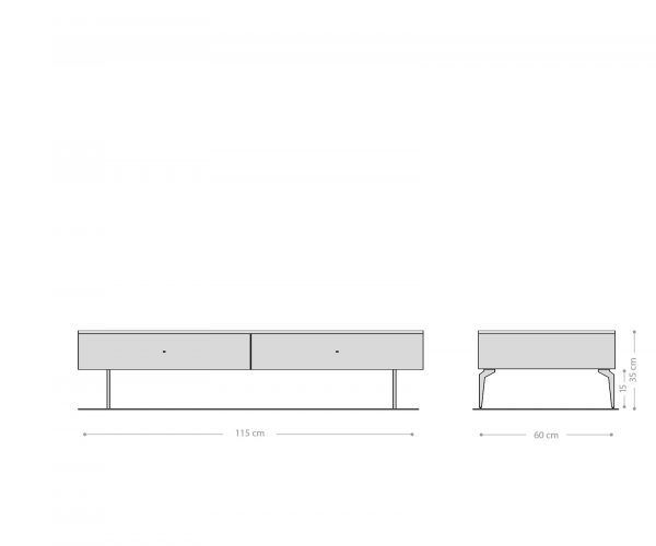Konferenčný stolík Bahan 115x60 cm mango teak 2 zásuvky biely mramor - Image 6