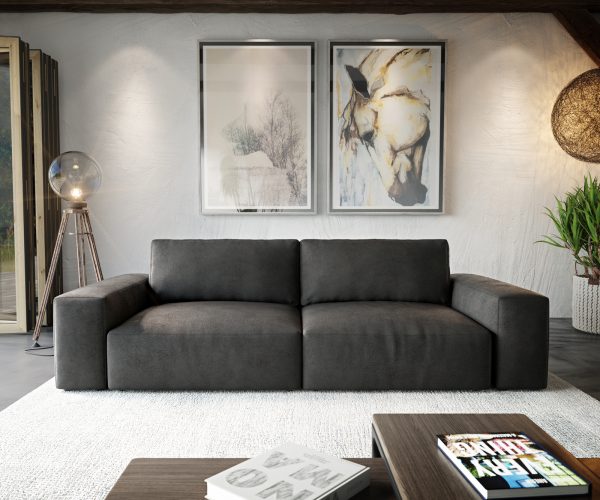 Veľká pohovka Lanzo L 270x125 cm koženka antracit - Image 2