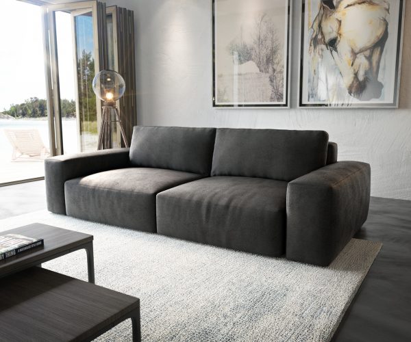 Veľká pohovka Lanzo L 270x125 cm koženka antracit