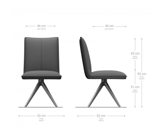 Jedálenská stolička Lelio-Flex drevená podnož štvorcová zamatová sivá 180° - Image 6