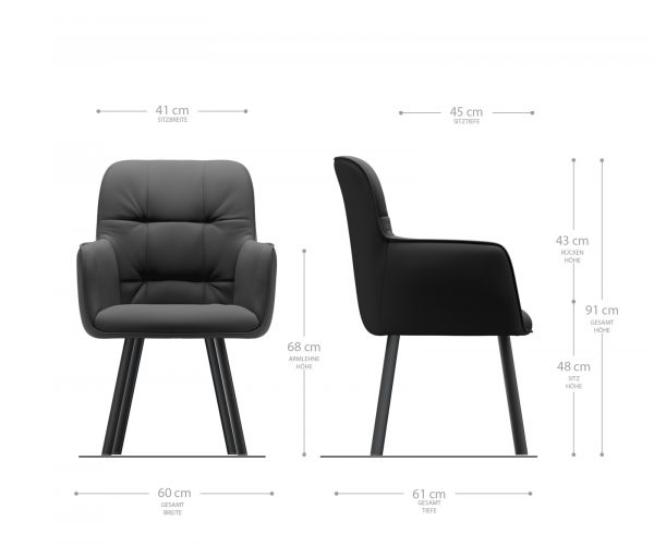 Křeslo Juno-Flex Real Leather Black 4-nohý ovál Black - Image 6