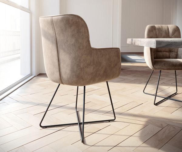 Kreslo Juno-Flex Taupe Vintage X-Frame čierne - Image 3