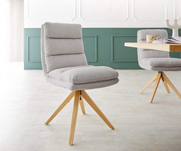 Otočná židle Abelia-Flex Cord Silver Grey Dřevěný rám úhlový 180° otočný